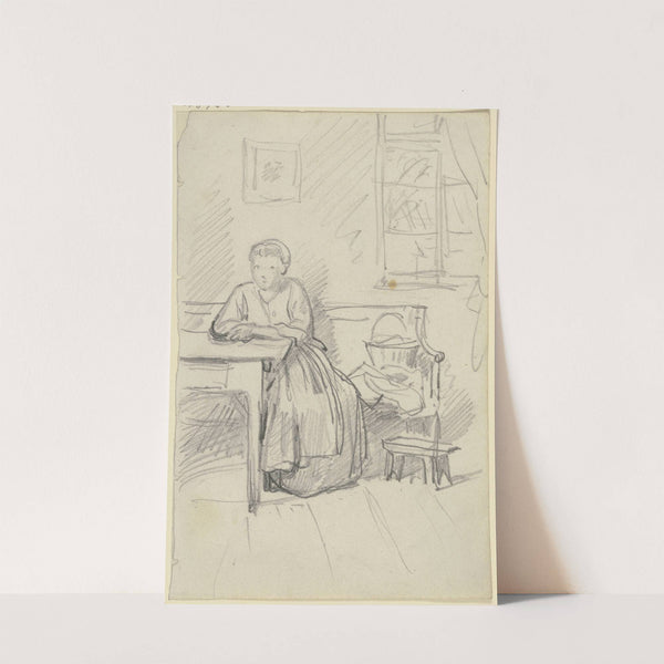 Woman sitting at a table by Philipp Rumpf