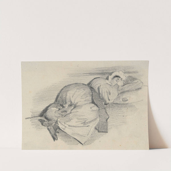 Woman Sleeping on the Ground by J. J. Grandville