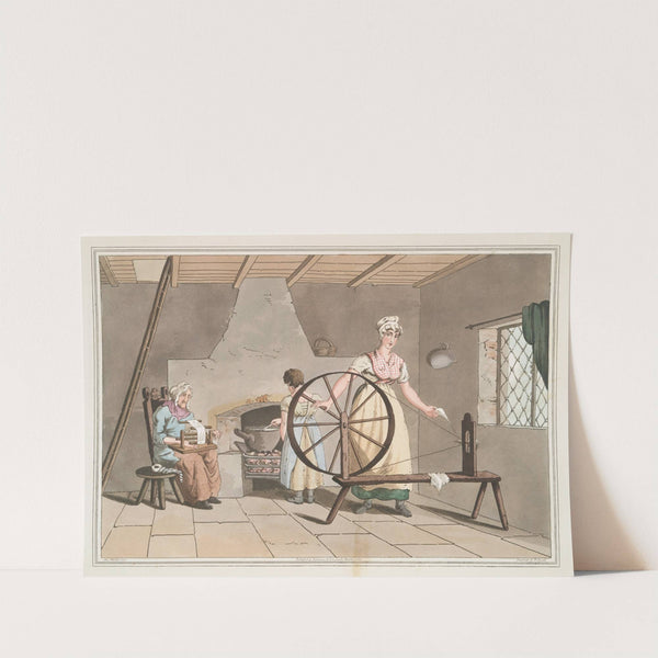 Woman spinning, Plate 29 by George Walker