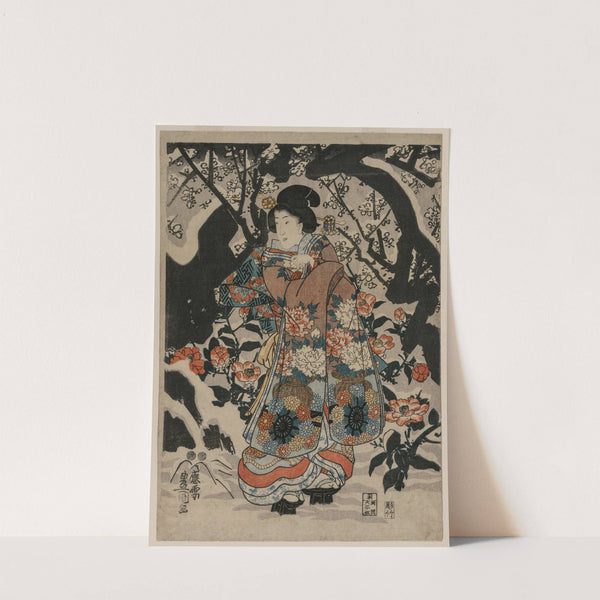 Woman Standing Beside a Plum Tree by Utagawa Kunisada (Toyokuni III)