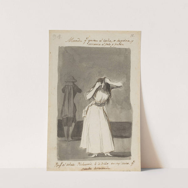 Woman throwing a tantrum and pulling her hair (1796–97) by Francisco de Goya