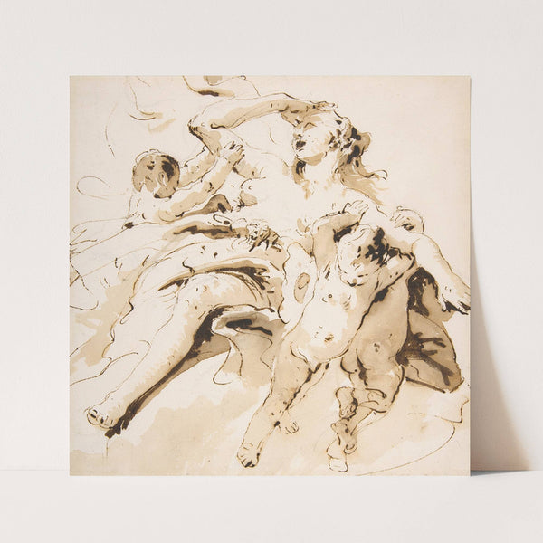 Woman Transported by Three Putti by Giovanni Battista Tiepolo