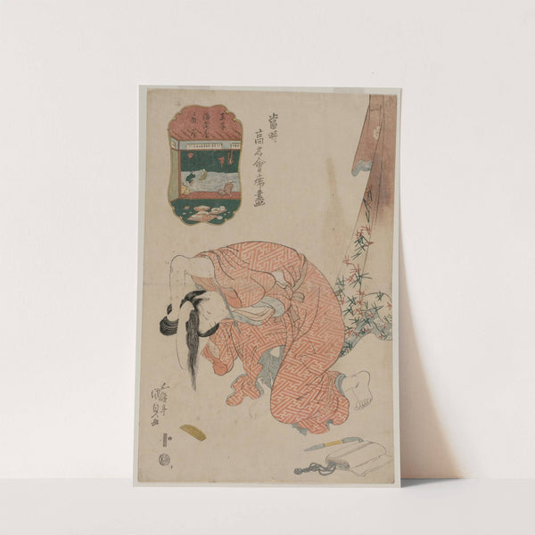 Woman Tying Her Hair (from the series Famous Restaurants of the Present Day) by Utagawa Kunisada (Toyokuni III)