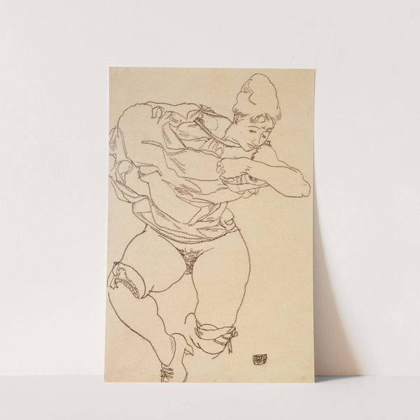 Woman Undressing (1917) by Egon Schiele