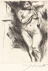 Woman Undressing (Akt mit hochgehobenem Hemd) (1921)