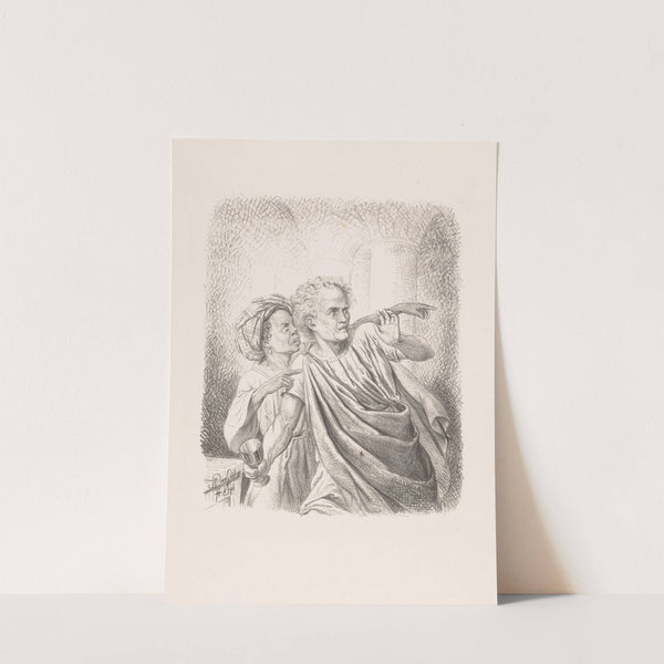 Woman warns man of danger by Wilhelmus Petrus van Geldorp