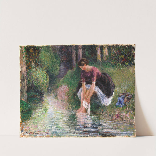 Woman Washing Her Feet in a Brook (1894) by Camille Pissarro