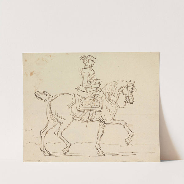 Woman Wearing a Tricorne Hat, Riding to Right by James Seymour
