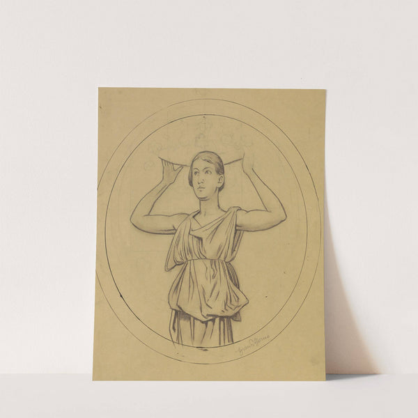 Woman with a basket on her head (1880 - 1920) by Hans Thoma