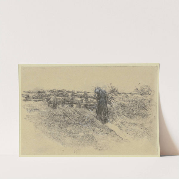 Woman with a bundle of brushwood by Max Liebermann