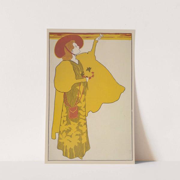 Woman with a butterfly on her finger by Anonymous