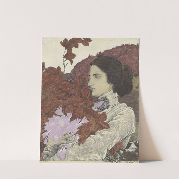 Woman with a flower bouquet by Reinhold Max Eichler