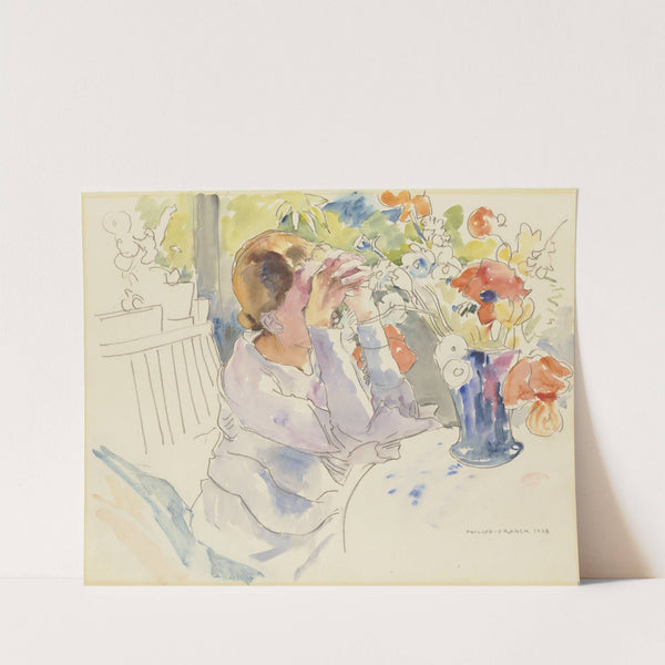 Woman with a flower bouquet by Philipp Franck