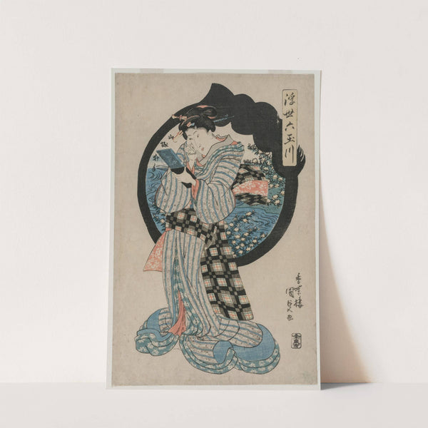 Woman with a Hand Mirror from the series The Six Tama Rivers of the Floating World by Utagawa Kunisada (Toyokuni III)