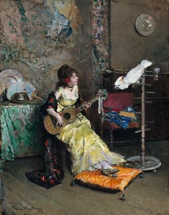 Woman With A Parrot — size preview