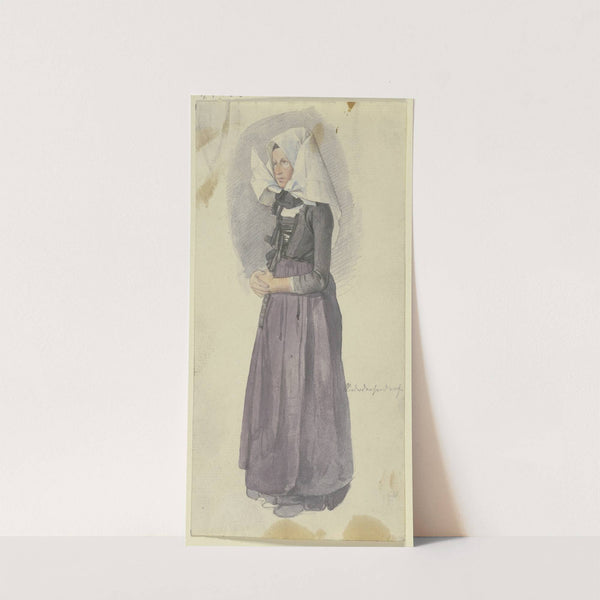 Woman with bonnet by Jakob Becker