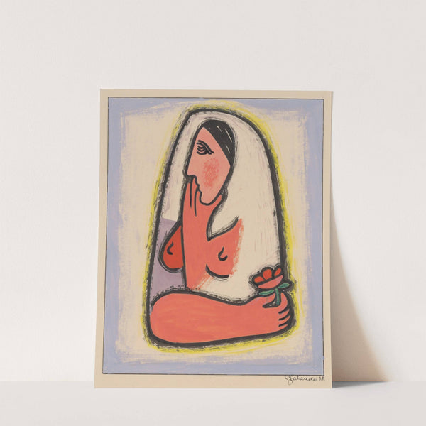 Woman with flower by Mikuláš Galanda