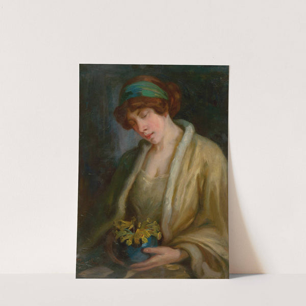 Woman with Flowers (1900–1910) by Ľudovít Pitthordt