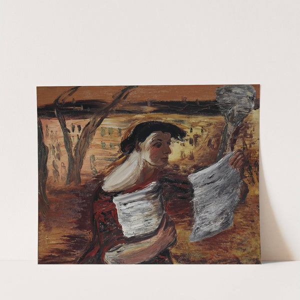 Woman with Leaflets by Aleksandrs Drēviņš