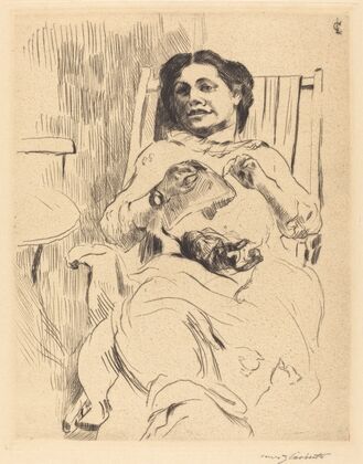 Woman with Needlework (Frau mit Handarbeit) (1912)