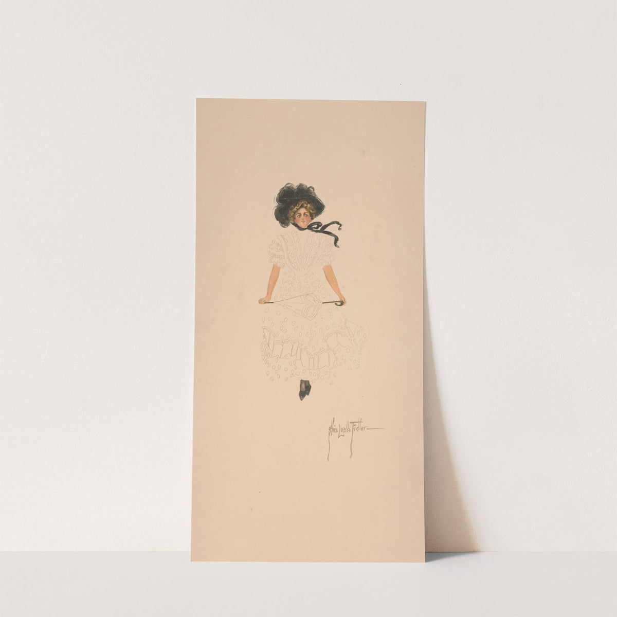 Woman with parasol and black hat (1908) by Alice Luella Fidler