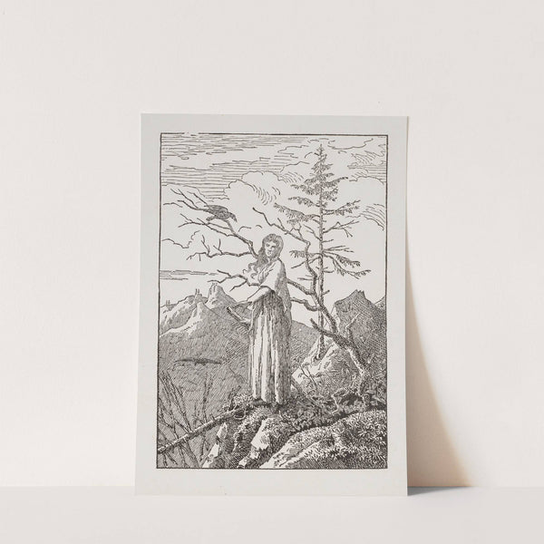 Woman with Raven at the Abyss by Caspar David Friedrich