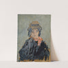 Woman with Red Neck Scarf by Anonymous