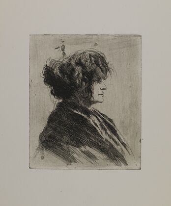 Woman with Scarf and Disheveled Hair