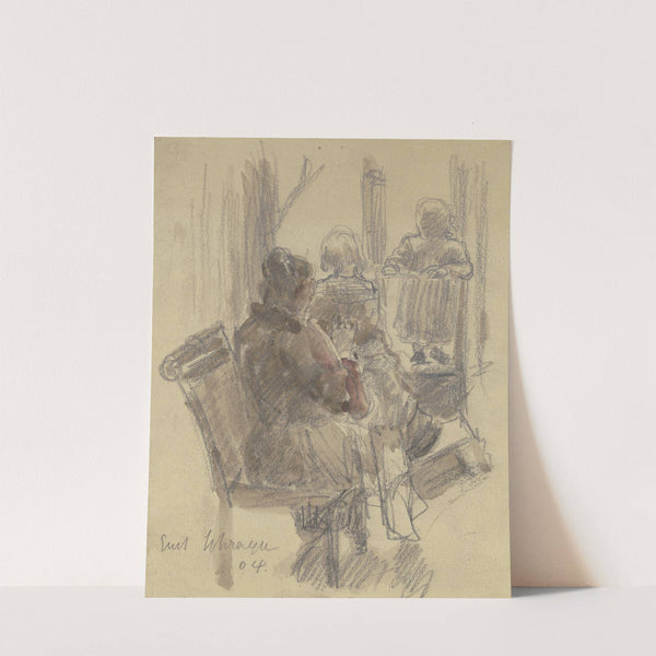 Woman with two children by Gustav Schraegle