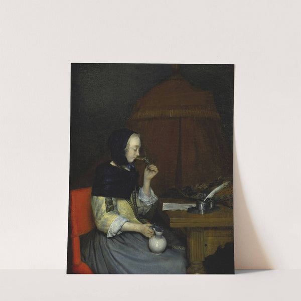 Woman with Wine Glass by Gerard ter Borch