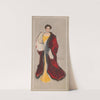 Woman with yellow dress and red coat (1905) by Hamilton King