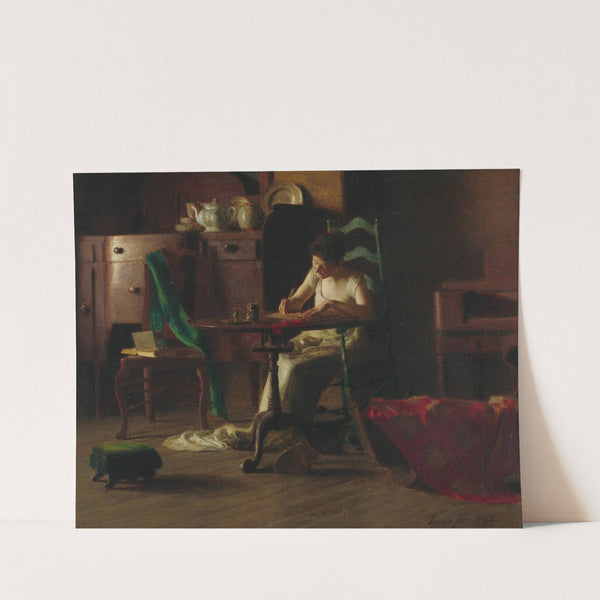 Woman writting on a table by Thomas Pollock Anshutz