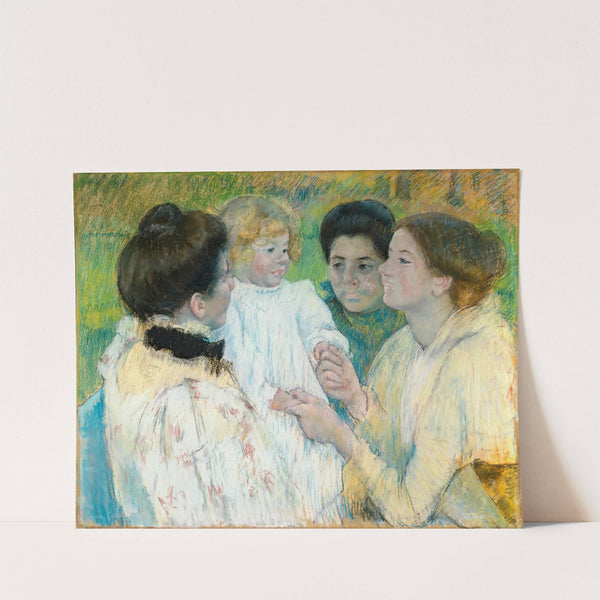 Women Admiring A Child (1897) by Mary Cassatt