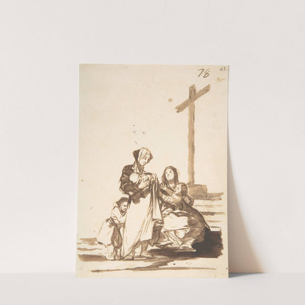 Women and children near a cross (ca. 1812–20) by Francisco de Goya