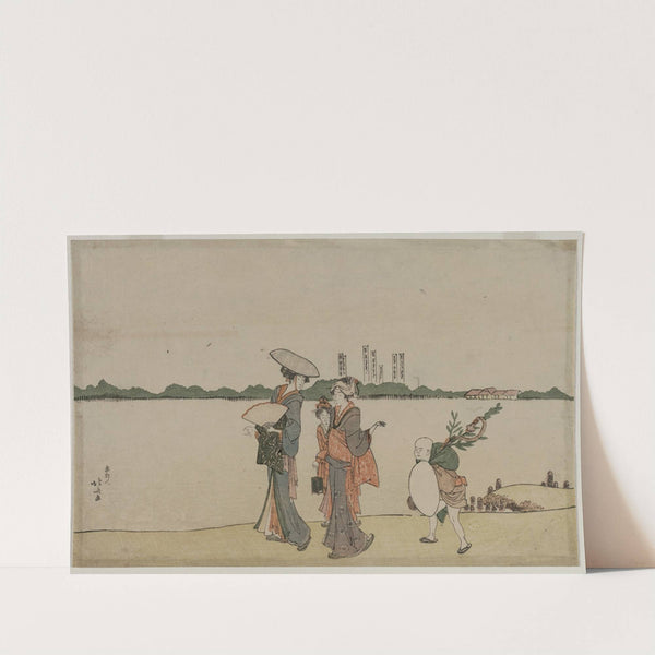 Women and Children Walking Along the Sumida River by Katsushika Hokusai