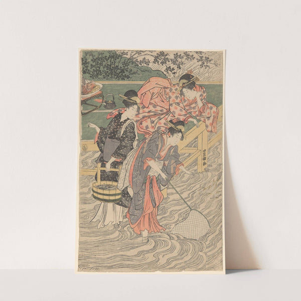 Women Fishing with Nets by Toyokuni Utagawa