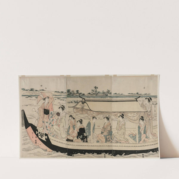 Women in a Pleasure Boat on the Sumida River (early 1790s) by Chōbunsai Eishi