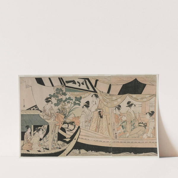 Women in a Pleasure Boat on the Sumida River (mid 1790s) by Chōbunsai Eishi