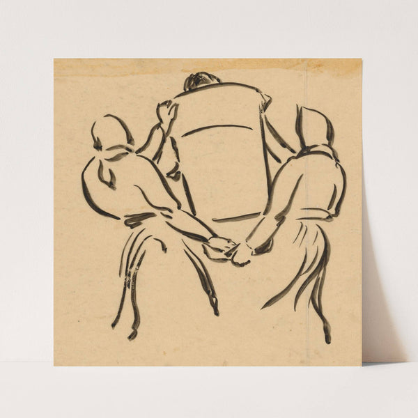 Women Lifting a Dosser (1948) by Štefan Polkoráb