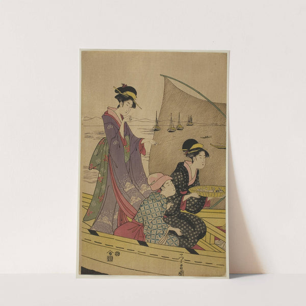 Women on a Fishing Boat by Chokosai Eisho