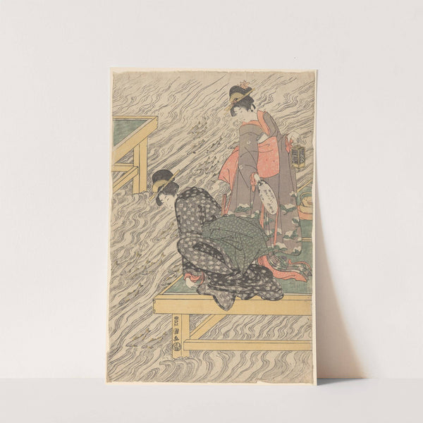 Women on Wharf Watching Fish by Toyokuni Utagawa