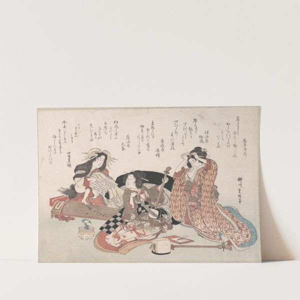 Women Playing Music by Yanagawa Shigenobu