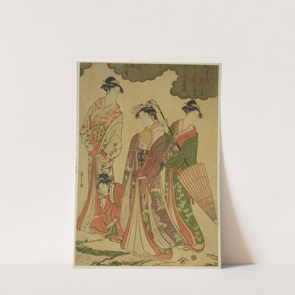 Women Viewing Cherry Blossoms II (c. 1793) by Chōbunsai Eishi