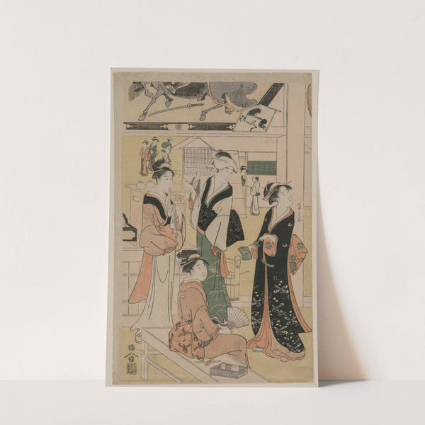 Women Visiting a Tea Stall on the Precincts of a Temple (early 1790s) by Chōbunsai Eishi