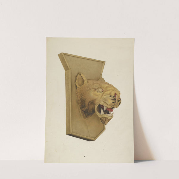 Wood Carving of Tiger's Head by Joseph Glover