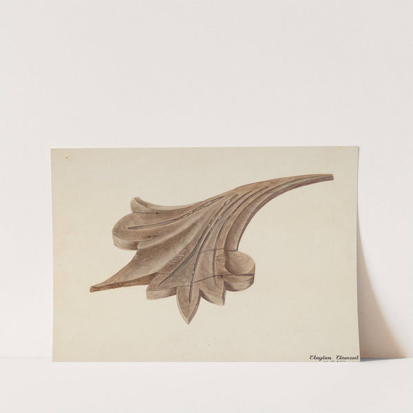 Wood Carving – Scroll (c. 1939) by Clayton Clements