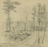 Wood Station. 2 miles from City point. Stationary engine, sawing wood