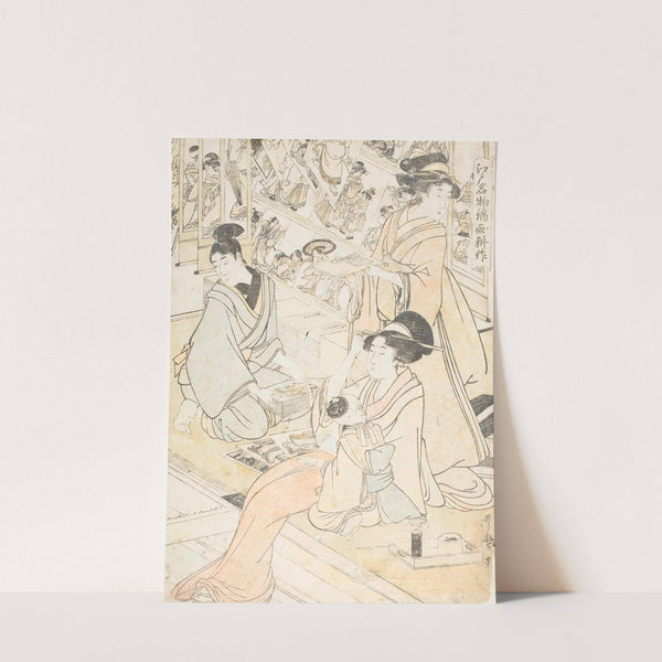 Woodblock Printer, Distributing New Prints (1803) by Kitagawa Utamaro