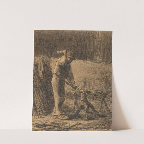 Woodcutter Trimming Faggots by Jean-François Millet