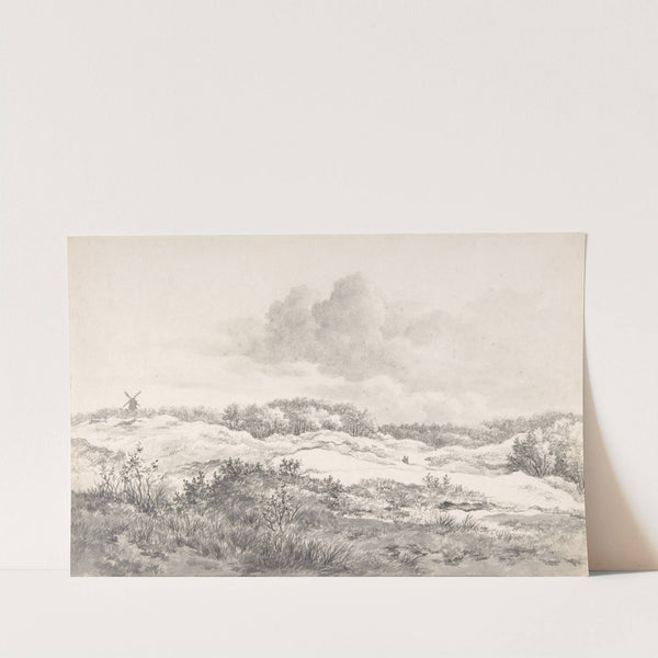Wooded Dune Landscape near Haarlem, with Windmill and a Pair of Figures by Gerrit Jan Michaëlis